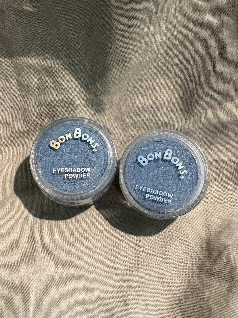 Set of 2 Bon Bons by Bari Cosmetics Blue Eyeshadow Powder